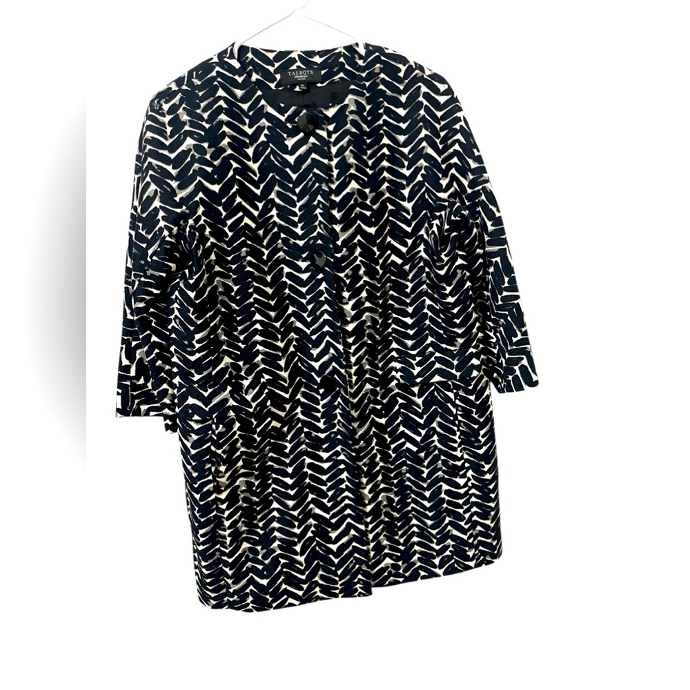 💚💚🌼NWOT TALBOTS Lightweight Coat Geometric Print - Picture 3 of 10